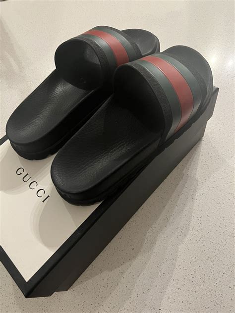 gucci webbed slides on foot|Gucci Slides Shoe Guide for Healthy Feet .